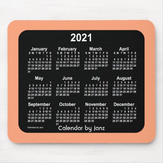 2021 Schwarzer Korallenkalender von Janz Mousepad (Vorne)
