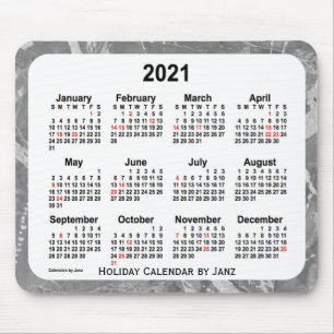 2021 Silver Holiday Art Calendar von Janz Mouse Pa Mousepad