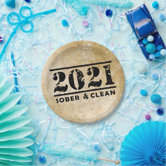 2021 Sober & Clean Celebrates Erholung Sobriety Pappteller (Party)