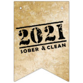 2021 Sober & Clean Celebrates Erholung Sobriety Wimpelkette (Erste Fahne)