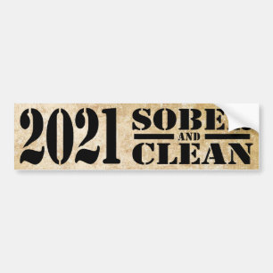 2021 Sober & Clean Drug & Alcohol Advocation Free Autoaufkleber