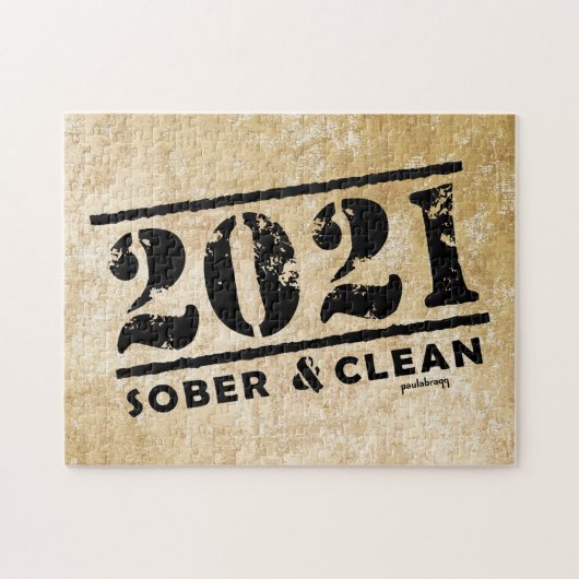 2021 Sober & Clean Drug & Alcohol Advocation Free Puzzle (Horizontal)