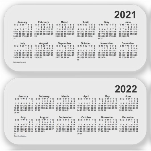 2021 Transparent 2022 Calendar by Janz Aufkleber (Vorderseite)