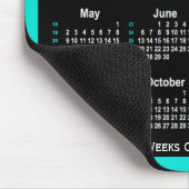 2021 Türkis Neon 52 Weeks Calendar von Janz Mousepad (Ecke)