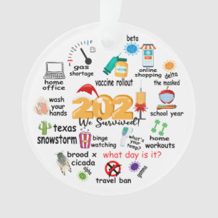 2021 überlebten wir die sonnige Dekoration Keepake