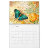2021 Vintage Schmetterlinge und Blume Kalender (Mär 2027)