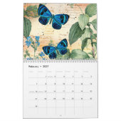 2021 Vintage Schmetterlinge und Blume Kalender (Feb 2027)