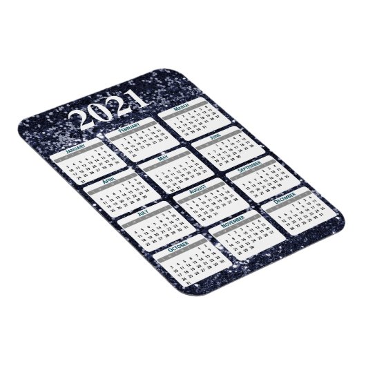 2021 Volljähriger Kirchenkalender Glitzer Sparkle Magnet (Rechte Seite)