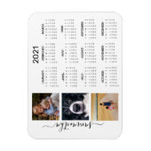 2021 Volljähriges Foto Monogramm handschriftlich Magnet (Vertikal)