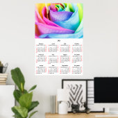 2021 Wall Calendar Rainbow Rose Poster (Heimbüro)