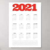 2021 Wand-Kalender-Poster Poster (Vorne)