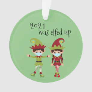 2021 War Elf verrückt Lustige Covid-Gesichtsmaske  Ornament