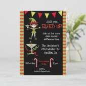 2021 war Elfed Up Funny Cocktail Party Weihnachten Einladung (Stehend Vorderseite)