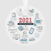 2021 Weihnachts-Gedächtnis Impfjahr Keepake Ornament (Rückseite)
