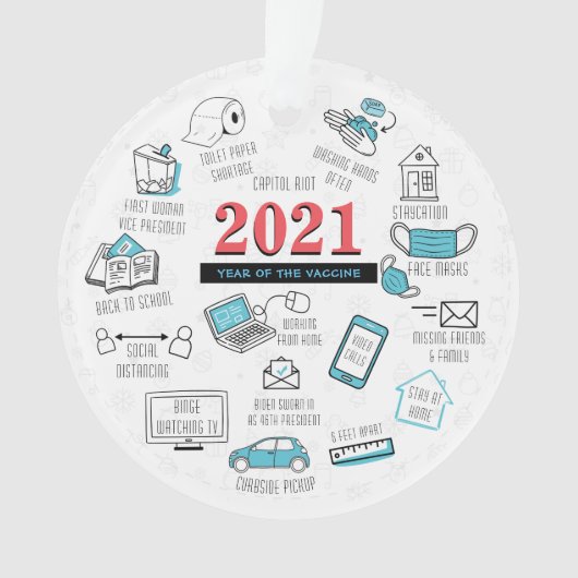 2021 Weihnachts-Gedächtnis Impfjahr Keepake Ornament (Vorderseite)
