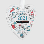 2021 Weihnachtsjahr Feierliche Feier Ornament (Vorderseite)