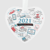 2021 Weihnachtsjahr Feierliche Feier Ornament (Rückseite)