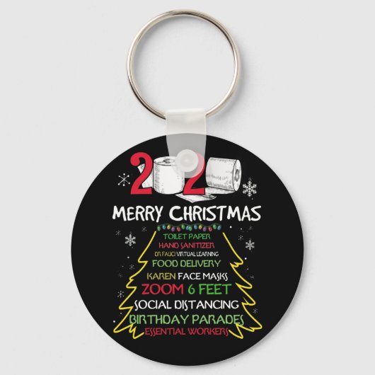 2021 WeihnachtsToilettenpapier Soziale Distanz Schlüsselanhänger (Vorderseite)