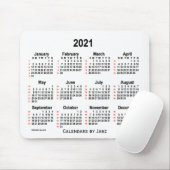 2021 Weißer 52-Wochen-Kalender von Janz Mousepad (Mit Mouse)