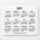 2021 Weißer 52-Wochen-Kalender von Janz Mousepad (Vorne)