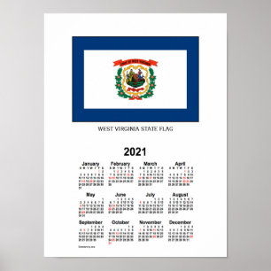 2021 West Virginia-Flaggen-Feiertagskalender von J Poster