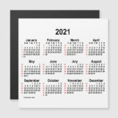 2021 White 52 Weeks Calendar by Janz 5x5 Magnet (Vorne/Hinten)