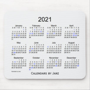 2021 White Smoke Holiday Calendar von Janz Mousepa Mousepad