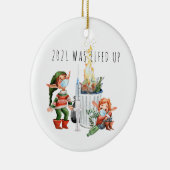2021 wurde aufgegeben | Funny 2021 Dumpster Fire Keramik Ornament (Rechts)