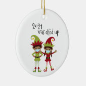 2021 wurde das Ethnic Elf der Covid-Gesichtsmaske  Keramik Ornament (Rechts)