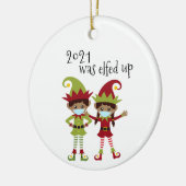 2021 wurde das Ethnic Elf der Covid-Gesichtsmaske  Keramik Ornament (Links)