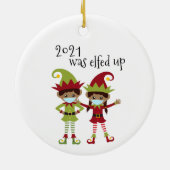 2021 wurde das Ethnic Elf der Covid-Gesichtsmaske Keramik Ornament (Hinten)