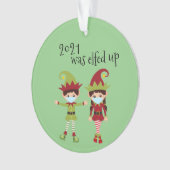 2021 wurde der sternförmige Elf der Covid-Gesichts Ornament (Vorderseite)