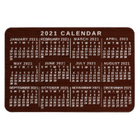 2021 Year Monthly Calendar Brown Wood Grain Simple