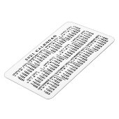 2021 Year Monthly Calendar Classic White and Black Magnet (Linke Seite)