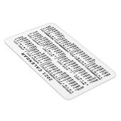 2021 Year Monthly Calendar Classic White and Black Magnet (Rechte Seite)