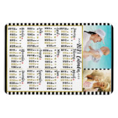 2021 Year Monthly Calendar Stripes | Custom Photos Magnet (Horizontal)