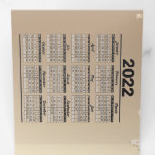 2022-2023 Terminkalender Business Gruß Tri-Fold Ho Dreifach Gefaltete Karte (Innen Erste Seite)