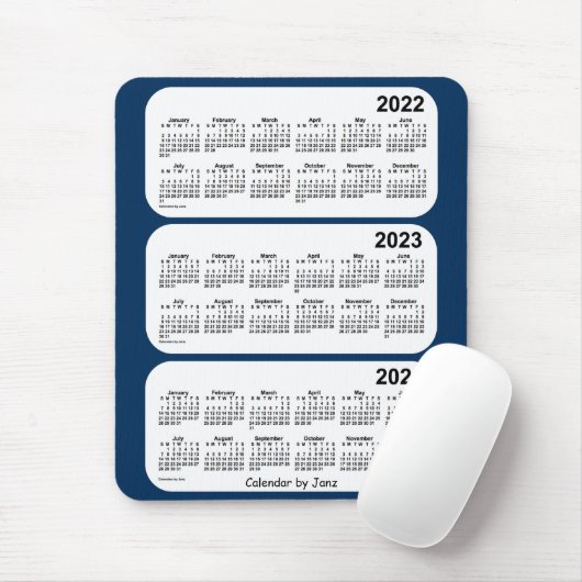 2022-2024 Police Box Blue 3 Year Calendar by Janz Mousepad (Mit Mouse)