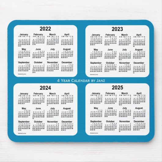 2022-2025 Steel Blue 4 Year Calendar by Janz Mousepad (Vorne)