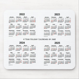 2022-2025 weißer Feiertags-Kalender durch Janz Mousepad