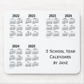 2022-2025 White 3 School Year Calendars von Janz Mousepad (Vorne)