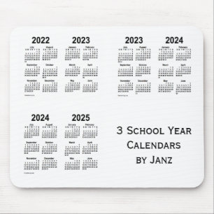 2022-2025 White 3 School Year Calendars von Janz Mousepad