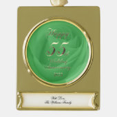 2022 55-jähriges Emerald Wedding Banner-Ornament Gold (Vorderseite)