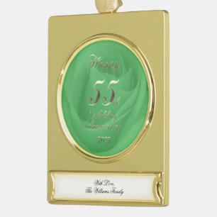 2022 55-jähriges Emerald Wedding Banner-Ornament Gold