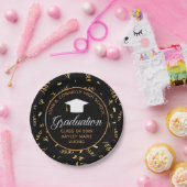 2022 Abschluss Black Gold Streamers Custom Party Pappteller (Party)