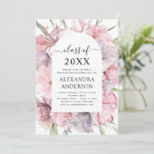 2022 Abschluss Boho Dusty Pink Lila Einladung (Stehend Vorderseite)