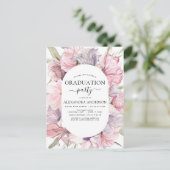 2022 Abschluss Boho Dusty Pink Lila Einladung Postkarte (Stehend Vorderseite)