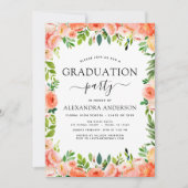 2022 Abschluss Coral Peach Einladung (Vorderseite)