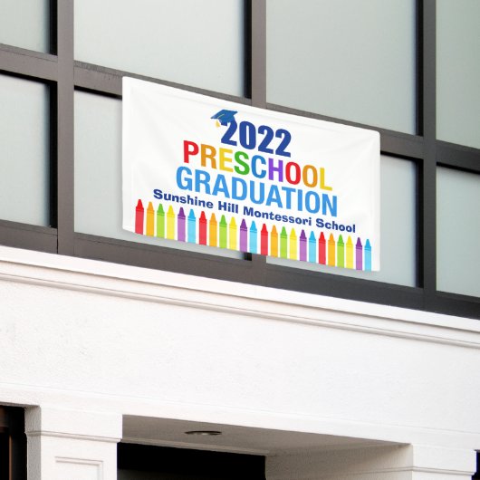 2022 Abschluss Custom Crayon School Banner (Äußeres Gebäude)