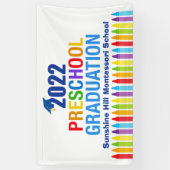 2022 Abschluss Custom Crayon School Banner (Vertikal)